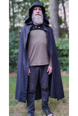 Cloakmakers.com 6070-Washable Open Front Charcoal Wool Blend Cloak w/ Dual Button Closure