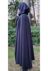 Cloakmakers.com 6070-Washable Open Front Charcoal Wool Blend Cloak w/ Dual Button Closure
