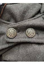 Cloakmakers.com 6070-Washable Open Front Charcoal Wool Blend Cloak w/ Dual Button Closure