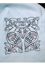 Cloakmakers.com H582-Washable Light Blue Cotton Viking Hood w/Bird Embroidery