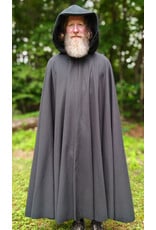 Cloakmakers.com 6072-Washable Almost Black Windpro Fleece Cloak w/ Silver Tone Clasp