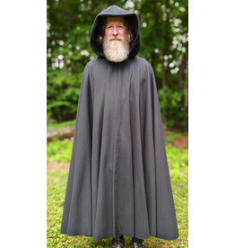 Cloakmakers.com 6072-Washable Almost Black Windpro Fleece Cloak w/ Silver Tone Clasp