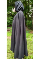 Cloakmakers.com 6072-Washable Almost Black Windpro Fleece Cloak w/ Silver Tone Clasp