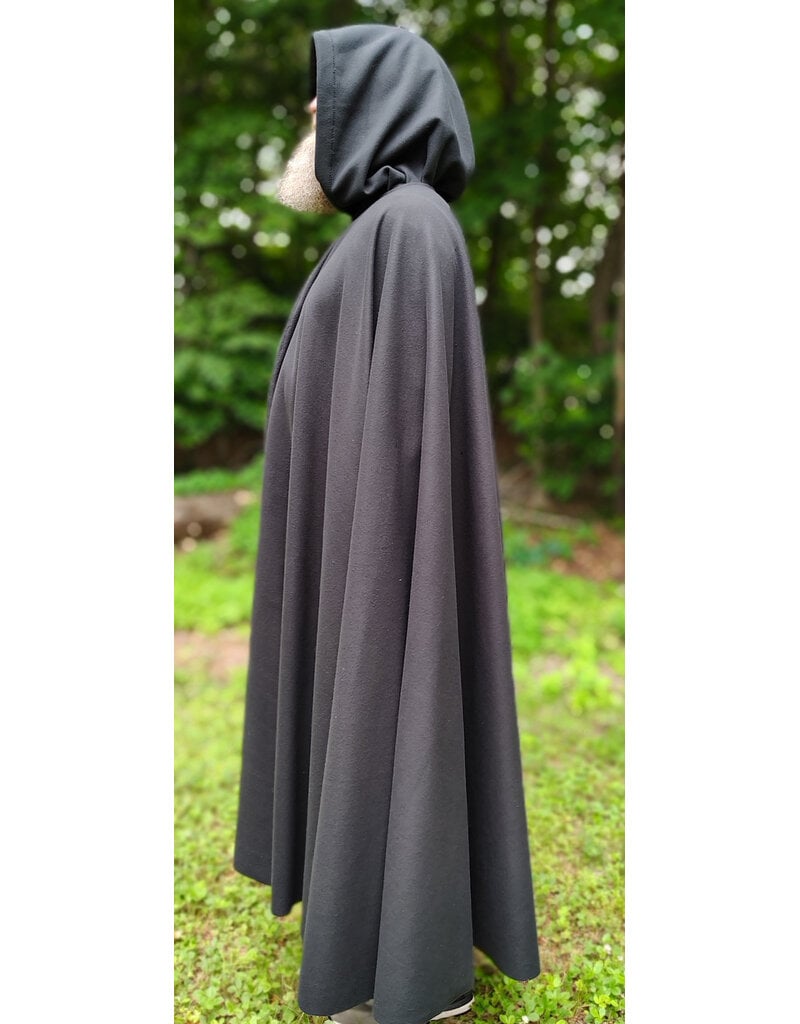 Cloakmakers.com 6072-Washable Almost Black Windpro Fleece Cloak w/ Silver Tone Clasp
