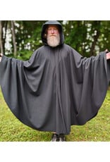 Cloakmakers.com 6072-Washable Almost Black Windpro Fleece Cloak w/ Silver Tone Clasp