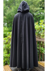 Cloakmakers.com 6074-Washable Charcoal Grey Wool Blend Cloak w/ Olive Green Moleskin Hood Lining & Celtic Triquetra Knot Clasp