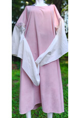 Cloakmakers.com G1200-Washable Light Pink Faux Wool Gown w/ White Cotton Drop Sleeves & Pockets