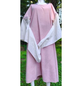 Cloakmakers.com G1200-Washable Light Pink Faux Wool Gown w/ White Cotton Drop Sleeves & Pockets