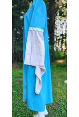 Cloakmakers.com G1201-Washable Blue Faux Wool Gown w/ White Cotton Sleeves & Two Pockets