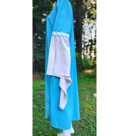 Cloakmakers.com G1201-Washable Blue Faux Wool Gown w/ White Cotton Sleeves & Two Pockets