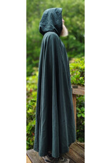 Cloakmakers.com 6076-Washable Lightweight Forest Green Wool Cloak w/ Brown Velvet Hood Lining & Celtic Triquetra Knot Clasp
