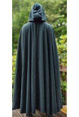 Cloakmakers.com 6076-Washable Lightweight Forest Green Wool Cloak w/ Brown Velvet Hood Lining & Celtic Triquetra Knot Clasp