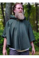 Cloakmakers.com 6077-Washable Hard Face Forest Green Fleece Cloak w/ Rain Resistance