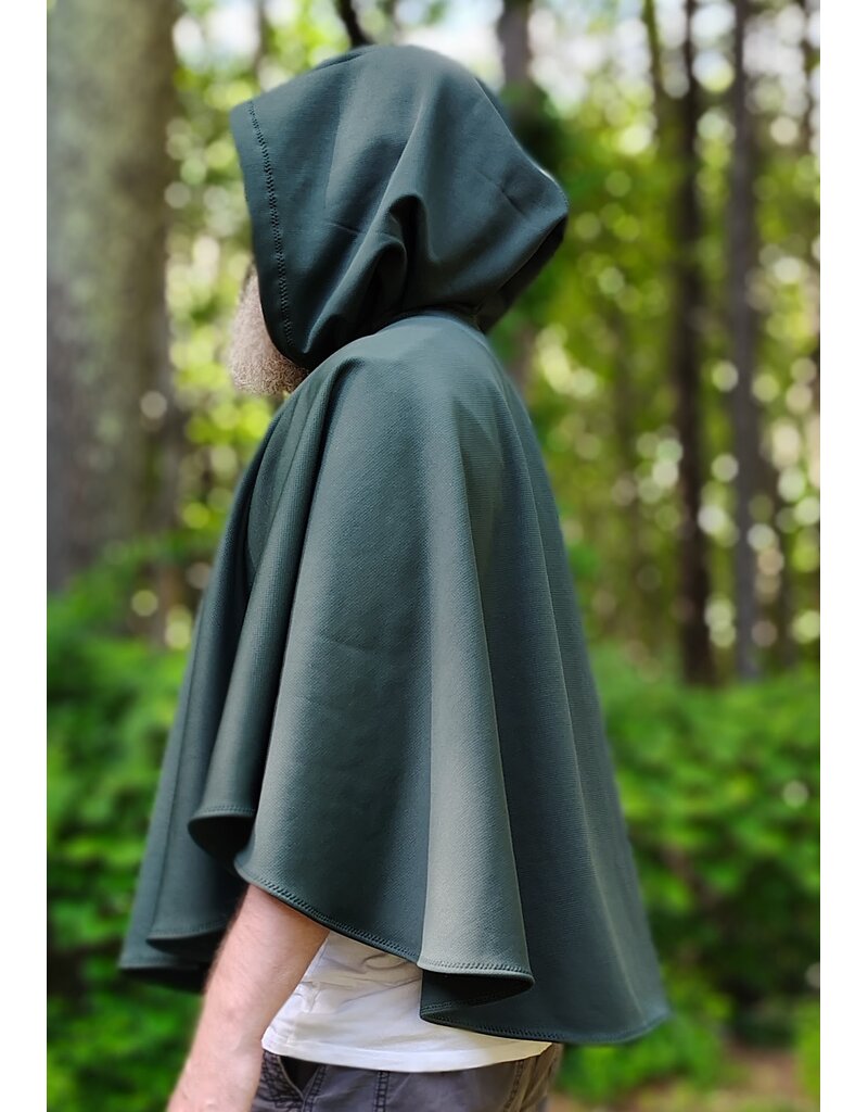 Cloakmakers.com 6077-Washable Hard Face Forest Green Fleece Cloak w/ Rain Resistance