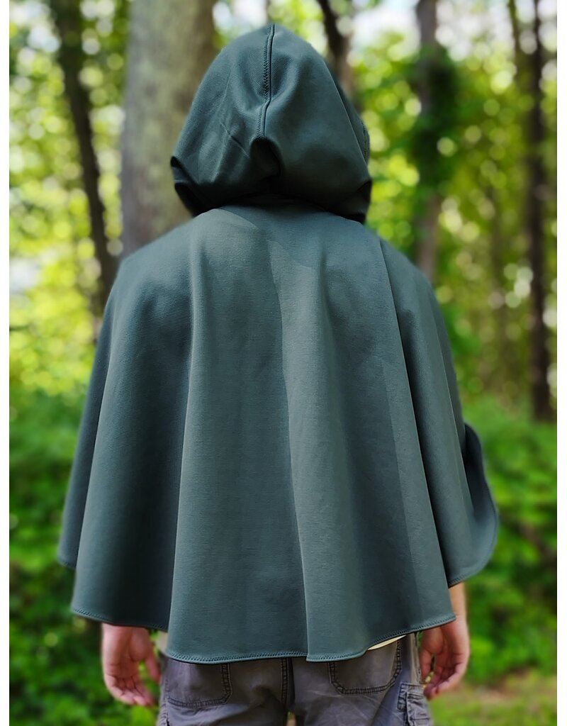 Cloakmakers.com 6077-Washable Hard Face Forest Green Fleece Cloak w/ Rain Resistance