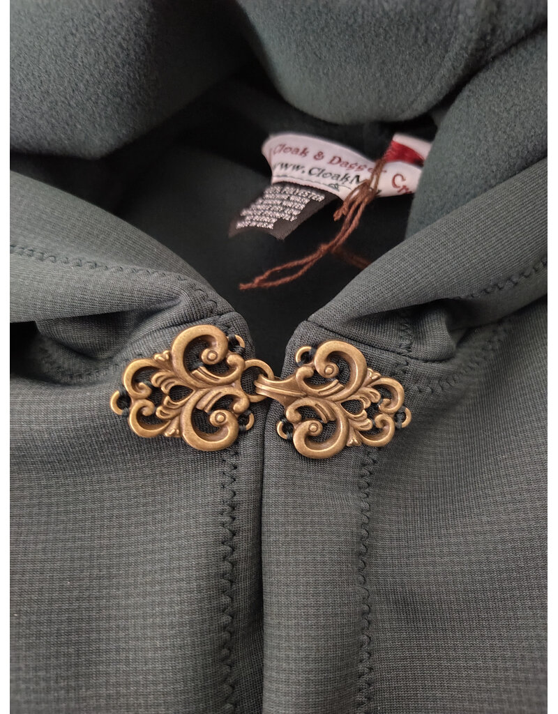 Cloakmakers.com 6077-Washable Hard Face Forest Green Fleece Cloak w/ Rain Resistance