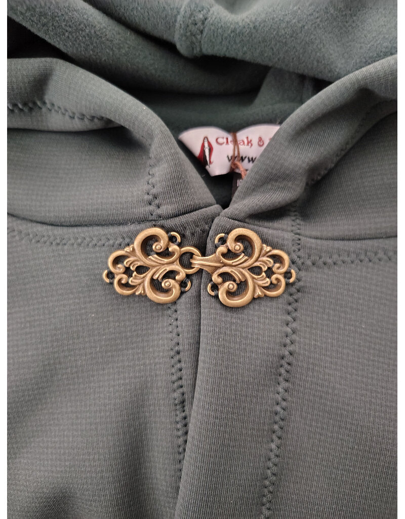 Cloakmakers.com 6079-Washable Long Forest Green Hard Face Fleece Cloak w/ Rain Resistance