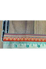 Cloakmakers.com Bordered Swirl and Diamond Trim - Yellow and Silver on Orange