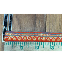Cloakmakers.com Bordered Swirl and Diamond Trim - Yellow and Silver on Orange
