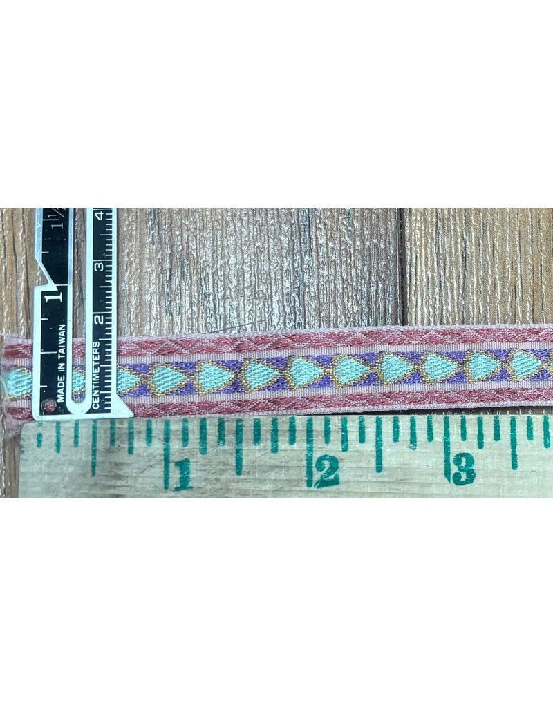 Cloakmakers.com Bordered Kite Trim - Blue and Purple on Pink