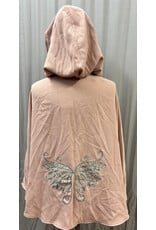 Cloakmakers.com 6080 - Washable Short Pink Wool Blend Cloak w/Butterfly Wing Embroidery