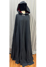 Cloakmakers.com 6081 - Washable Slate Blue Wool Blend Cloak w/Red Moleskin Hood Lining