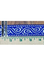 Cloakmakers.com Stylized Wave Trim - Silver on Blue