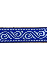 Cloakmakers.com Stylized Wave Trim - Silver on Blue
