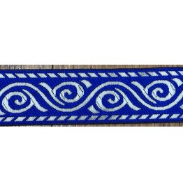 Cloakmakers.com Stylized Wave Trim - Silver on Blue