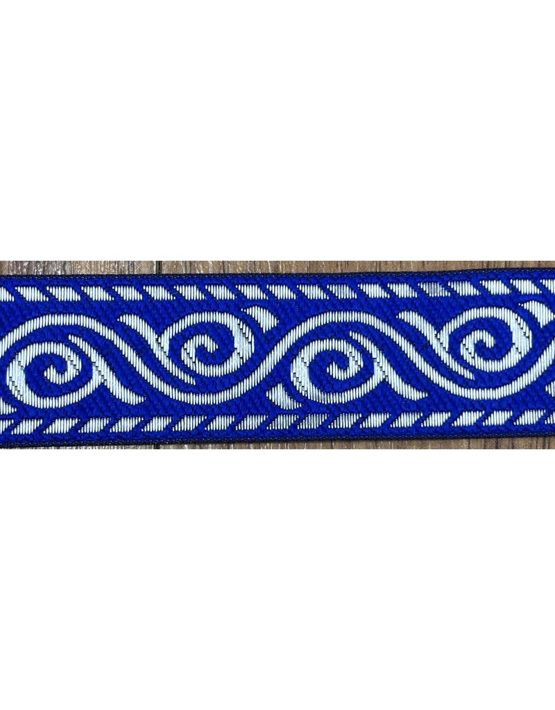Cloakmakers.com Stylized Wave Trim - Silver on Blue