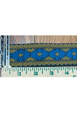 Diamonds in Diamonds Trim - Gold and Blue