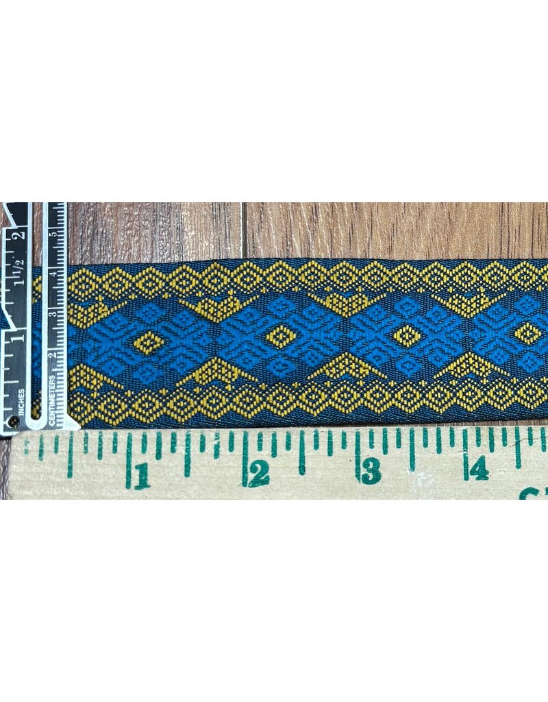 Diamonds in Diamonds Trim - Gold and Blue
