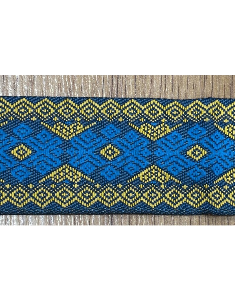 Diamonds in Diamonds Trim - Gold and Blue