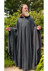 Cloakmakers.com 6081 - Washable Slate Blue Wool Blend Cloak w/Red Moleskin Hood Lining