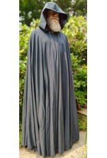 Cloakmakers.com 6081 - Washable Slate Blue Wool Blend Cloak w/Red Moleskin Hood Lining