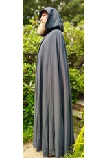 Cloakmakers.com 6081 - Washable Slate Blue Wool Blend Cloak w/Red Moleskin Hood Lining