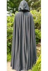 Cloakmakers.com 6081 - Washable Slate Blue Wool Blend Cloak w/Red Moleskin Hood Lining