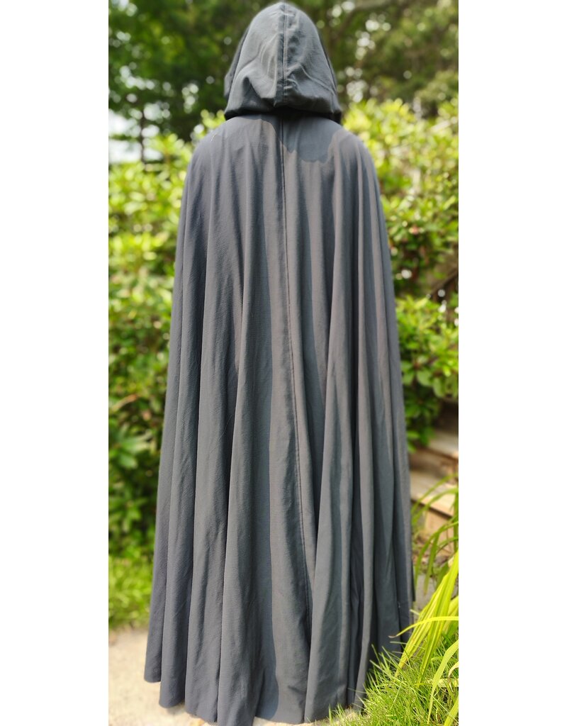 Cloakmakers.com 6081 - Washable Slate Blue Wool Blend Cloak w/Red Moleskin Hood Lining