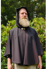 Cloakmakers.com 6082-Washable Lightweight Short Black Raincloak w/ Silver Tone Clasp