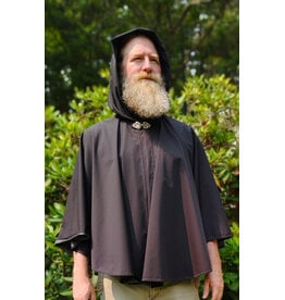 Cloakmakers.com 6082-Washable Lightweight Short Black Raincloak w/ Silver Tone Clasp