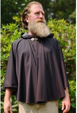 Cloakmakers.com 6082-Washable Lightweight Short Black Raincloak w/ Silver Tone Clasp