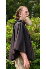 Cloakmakers.com 6082-Washable Lightweight Short Black Raincloak w/ Silver Tone Clasp