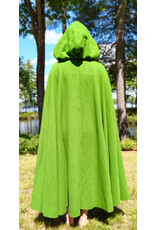 Cloakmakers.com 6085-Washable Green Wool Cloak w/ Black Velvet Hood Lining & Silver Tone Clasp