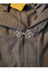Cloakmakers.com 6087-Washable Lightweight Grey Wool Cloak w/ Silver Tone Clasp
