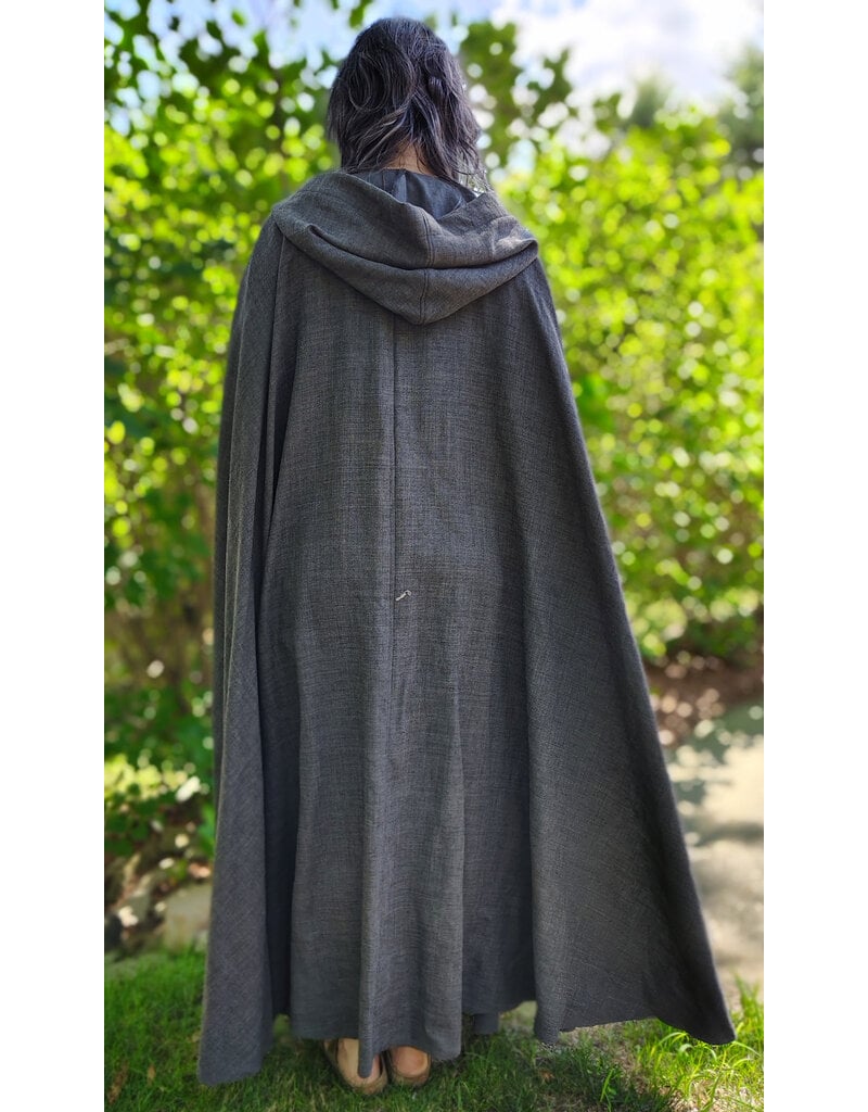 Cloakmakers.com 6087-Washable Lightweight Grey Wool Cloak w/ Silver Tone Clasp