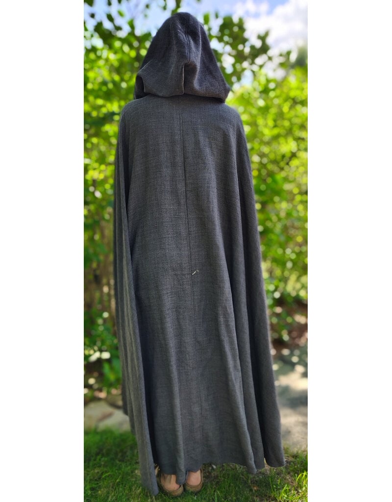 Cloakmakers.com 6087-Washable Lightweight Grey Wool Cloak w/ Silver Tone Clasp