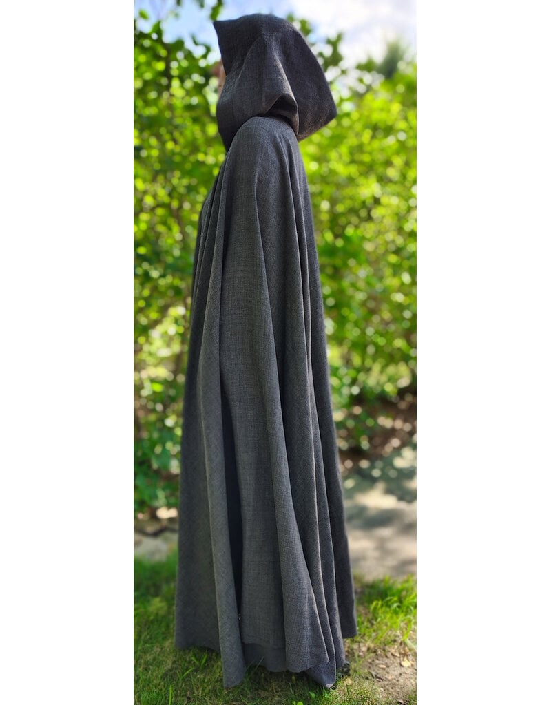 Cloakmakers.com 6087-Washable Lightweight Grey Wool Cloak w/ Silver Tone Clasp