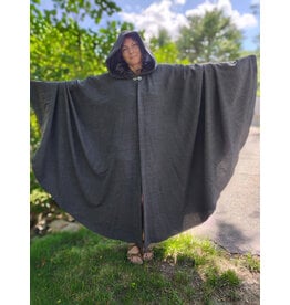 Cloakmakers.com 6087-Washable Lightweight Grey Wool Cloak w/ Silver Tone Clasp