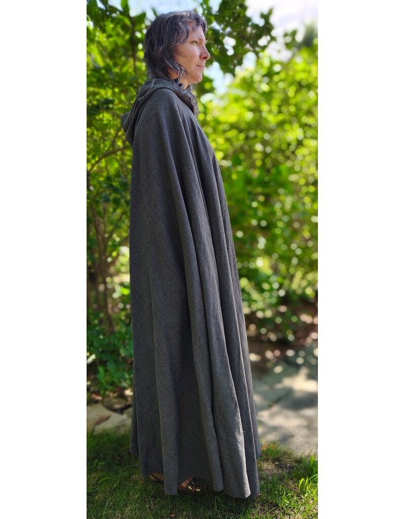 Cloakmakers.com 6087-Washable Lightweight Grey Wool Cloak w/ Silver Tone Clasp
