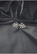 Cloakmakers.com 6088-Washable Black Woven Wool Blend Cloak w/ Black Velvet Hood Lining & Pockets